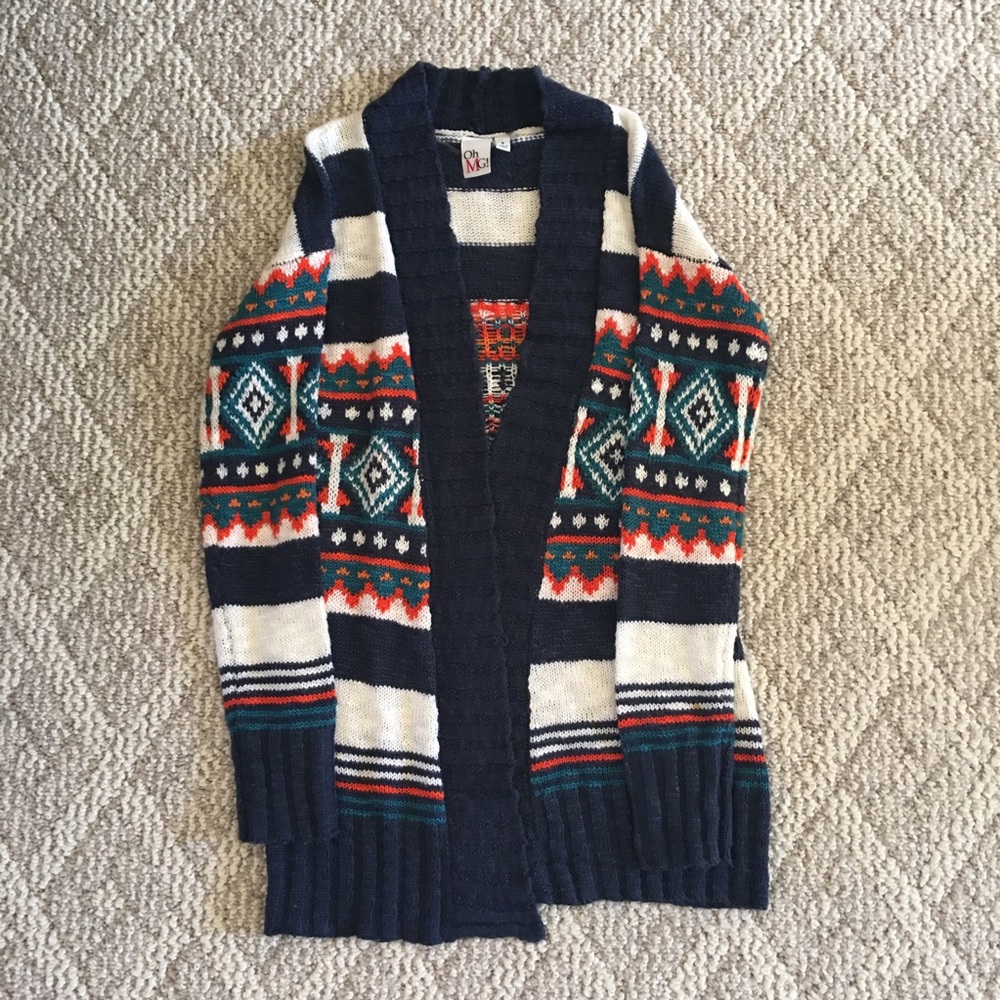Patterned Sweater Cardigan